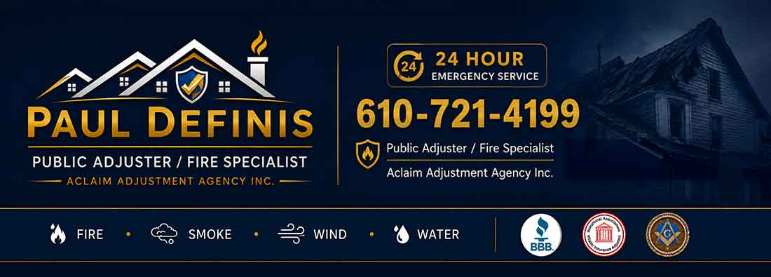 Mainline Philadelphia Insurance Claims Adjuster for 19010 Bryn Mawr 19096 Wynnewood19004 Bala Cynwyd 19010 Bala Wayne Villa Nova Paul Definis
