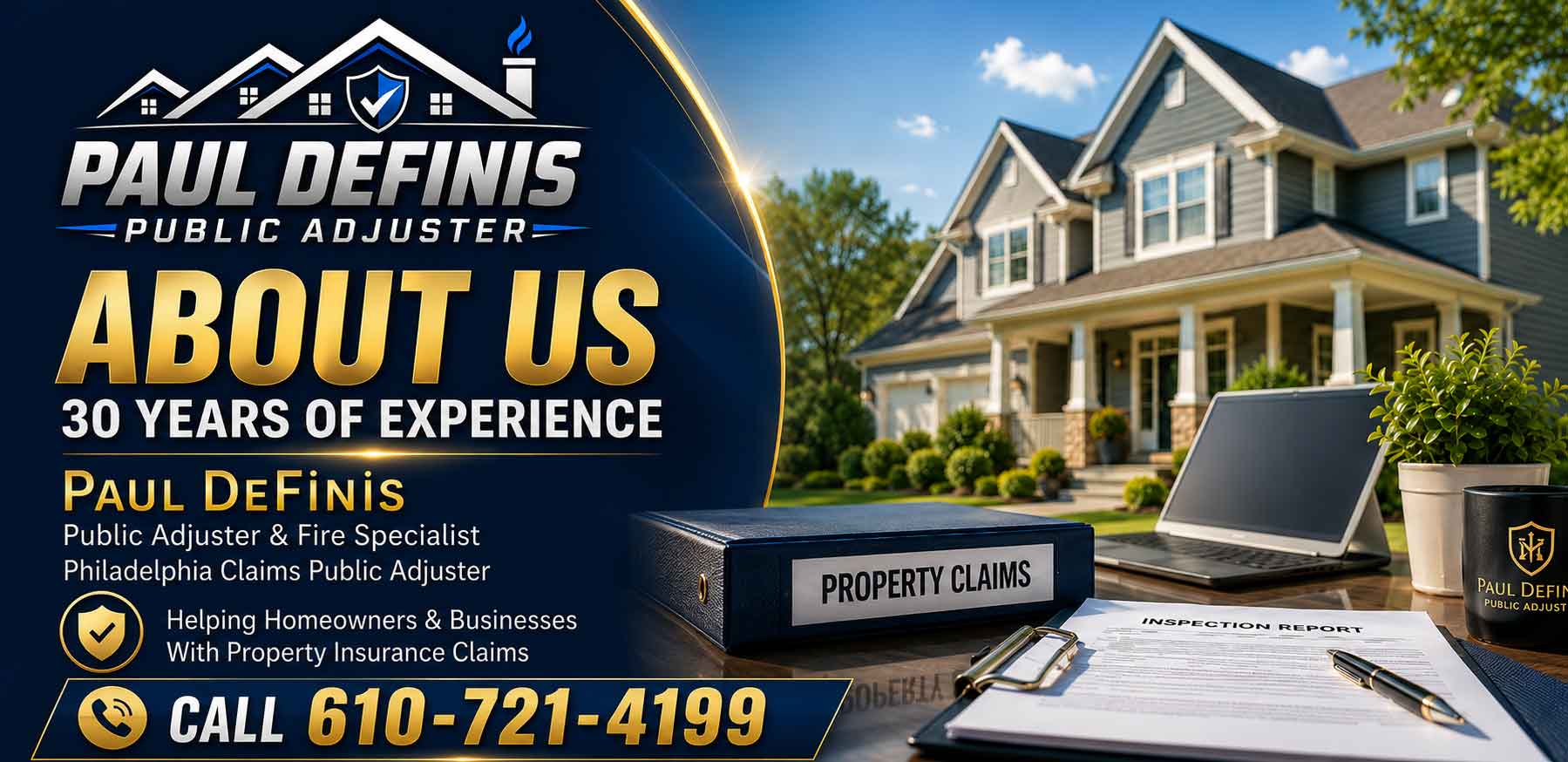Mainline Restoration Water Damage Insurance Claims Public Adjuster Philadelphia 19010 Bryn Mawr 19096 Wynnewood 19004 Bala Cynwyd Wayne Villanova Pennsylvania. Paul Definis assists homeowners and businesses with fire, storm, roof and property insurance claims. Paul deploys restoration after your claim is approved. Call 610-721-4199.