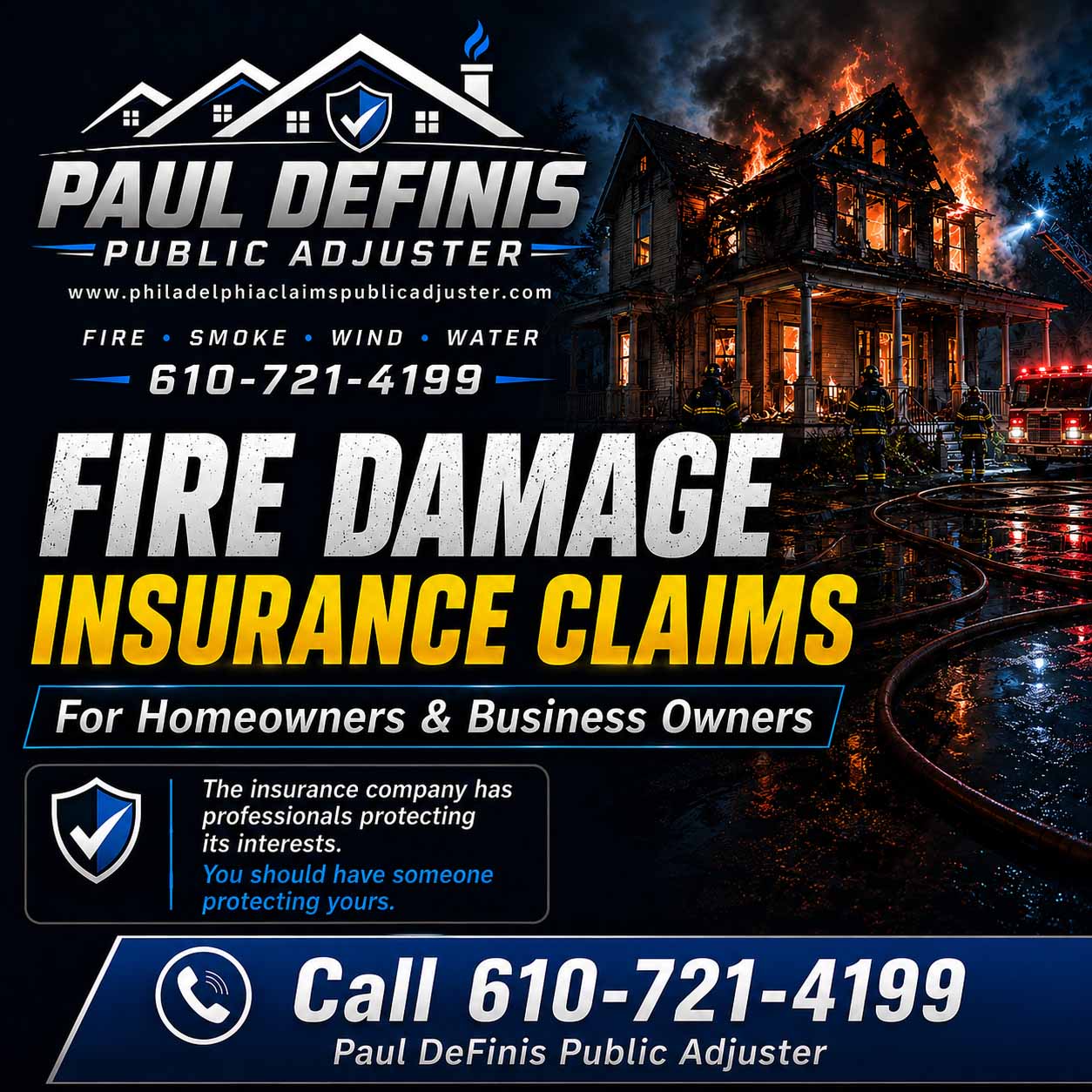 Insurance Claims Adjuster for Philadelphia,Main Line, Delaware County, Bucks County, Pennsylvannia, New Jersey, Delaware Your insurance company will try to overlook any thing they can. It says in your policy that you must present the claim. We provide you a written estimate of everything necessary to bring your home back to pre loss condition and present and negotiate for you for a small contingent fee. We can usually get you much more than if you trust the insurance company adjuster who is trained to pay as little as possible. Call us today for assistance