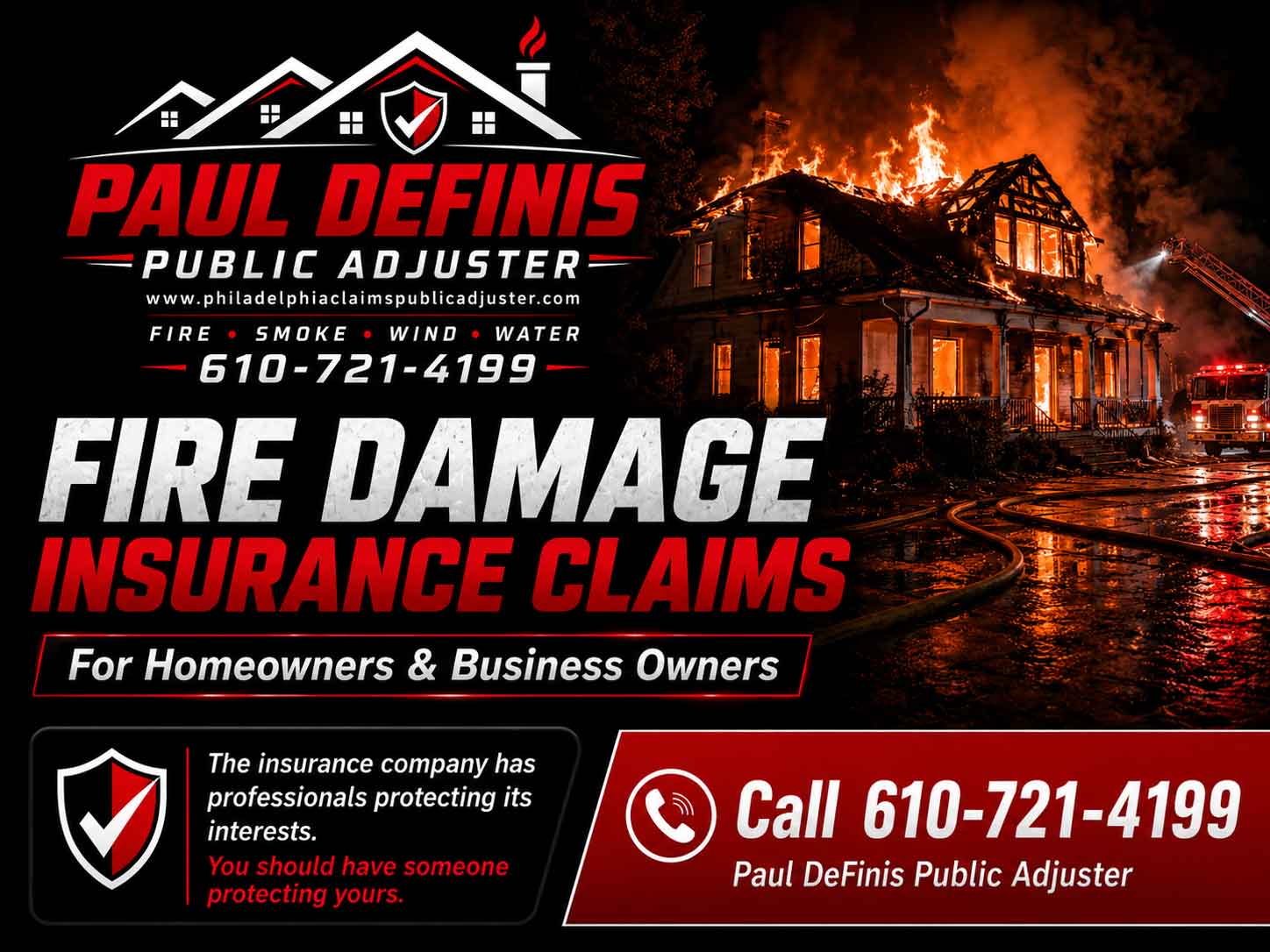 Insurance Claims Adjuster for Philadelphia,Main Line, Delaware County, Bucks County, Pennsylvannia, New Jersey, Delaware Your insurance company will try to overlook any thing they can. It says in your policy that you must present the claim. We provide you a written estimate of everything necessary to bring your home back to pre loss condition and present and negotiate for you for a small contingent fee. We can usually get you much more than if you trust the insurance company adjuster who is trained to pay as little as possible. Call us today for assistance