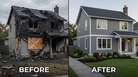 Delaware County Fire Damage Restoration Insurance Claims Public Adjuster 19087 St Davids Strafford Radnor Wayne 19023 Darby 19082 Upper Darby Pennsylvania. Paul Definis assists homeowners and businesses with fire damage, smoke damage, water damage, roof damage, emergency board up and property insurance claims. Paul deploys restoration after your claim is approved. Call 610-721-4199.