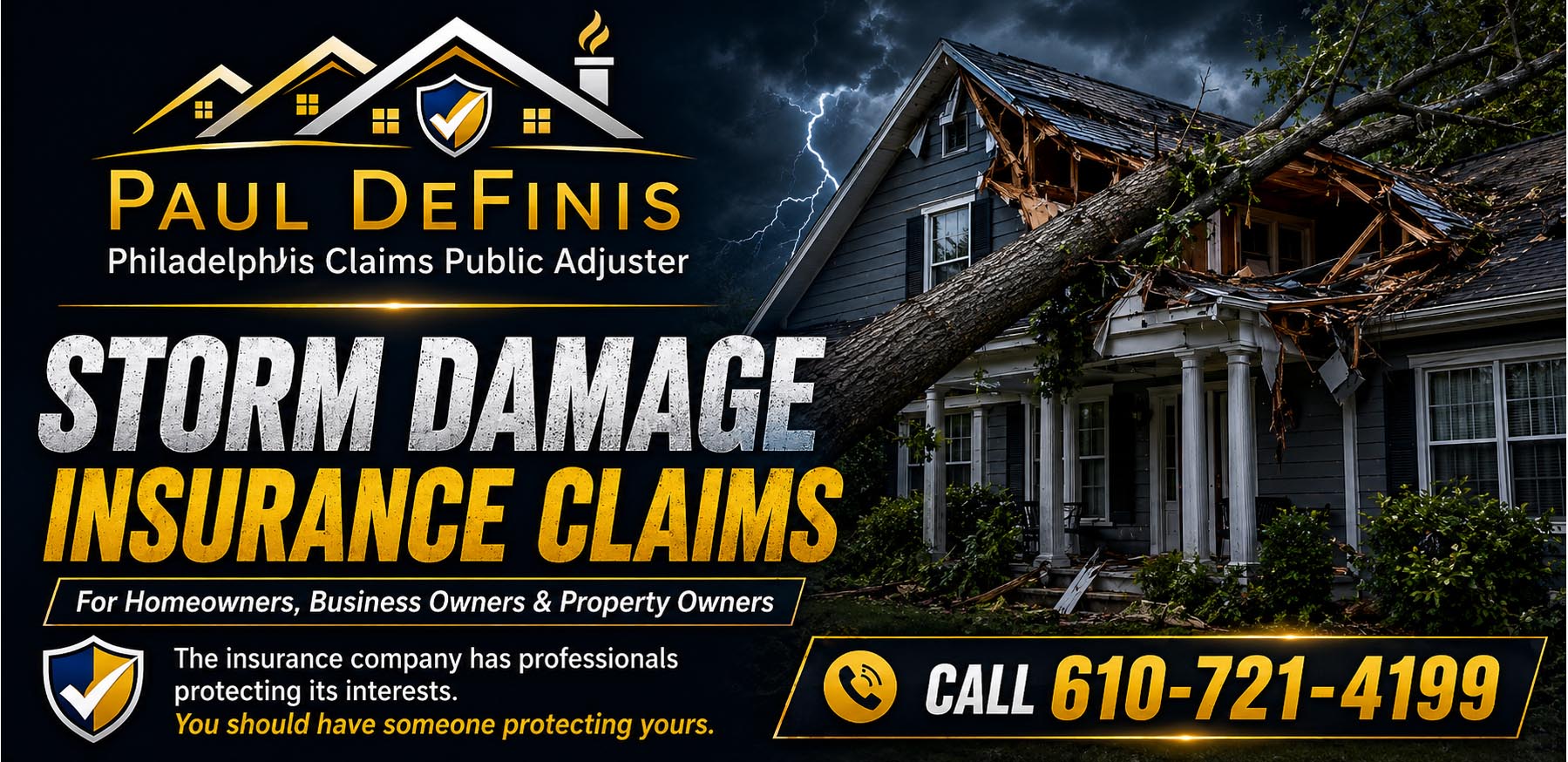 Philadelphia Public Insurance Adjuster 19136 Paul Definis. Bucks County, Delaware County, Montgomery County Pennsylvania insurance claims for fire, water, storm, roof, frozen pipes and theft. Residential and commercial. Call 610-721-4199.Philadelphia Public Insurance Adjuster 19136 Paul Definis. Bucks County, Delaware County, Montgomery County Pennsylvania insurance claims for fire, water, storm, roof, frozen pipes and theft. Residential and commercial. Call 610-721-4199.